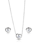 Mariselle Silver Pendant and Earrings Set