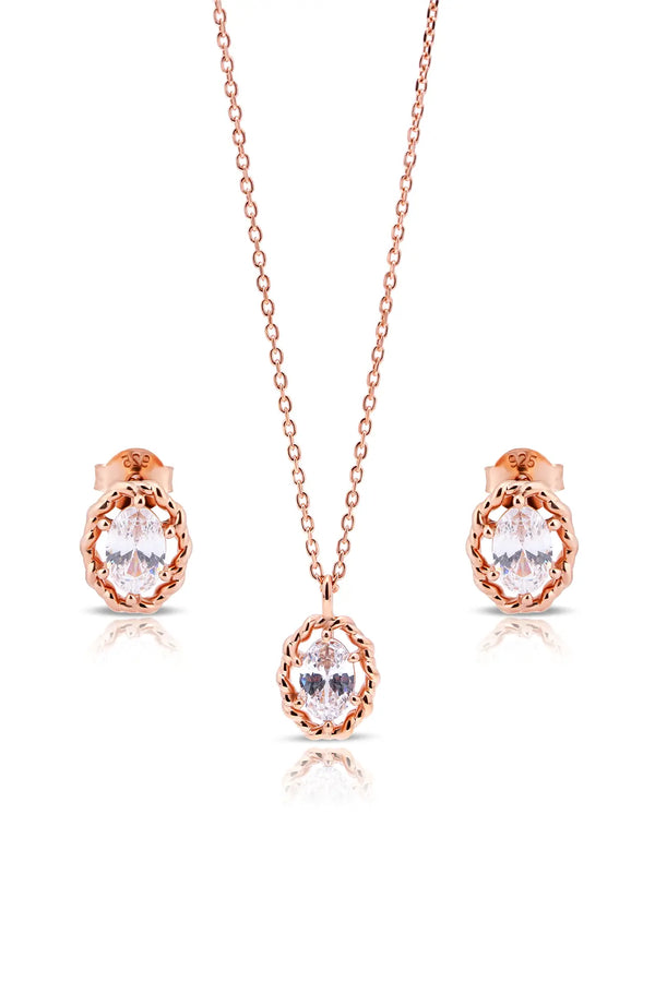 Amorettle Silver Pendant and Earrings Set