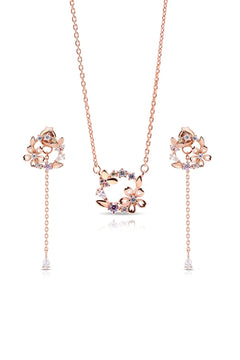 Coralie Silver Pendant and Earrings Set