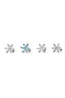Icy Bloom Silver Ear Piercing