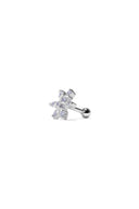 Icy Bloom Silver Ear Piercing