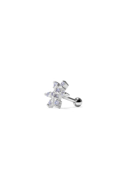 Icy Bloom Silver Ear Piercing