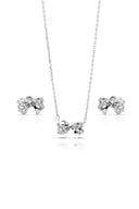 Miréa Silver Pendant and Earrings Set