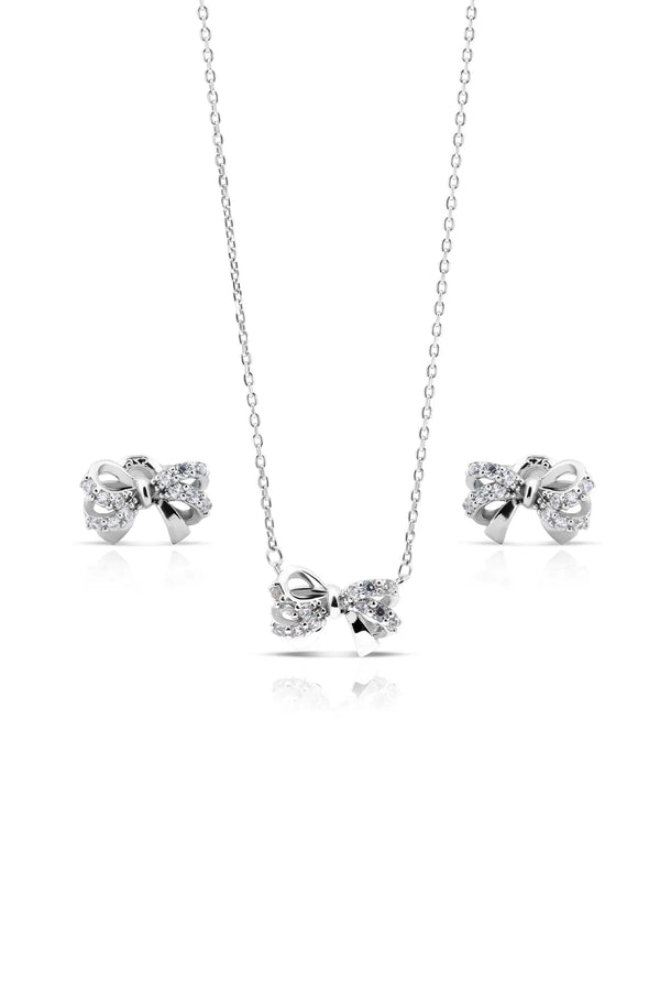 Miréa Silver Pendant and Earrings Set