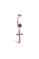 Radiant Cross Belly Button Ring