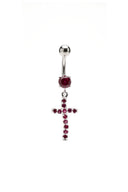 Radiant Cross Belly Button Ring