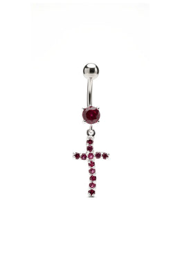 Radiant Cross Belly Button Ring