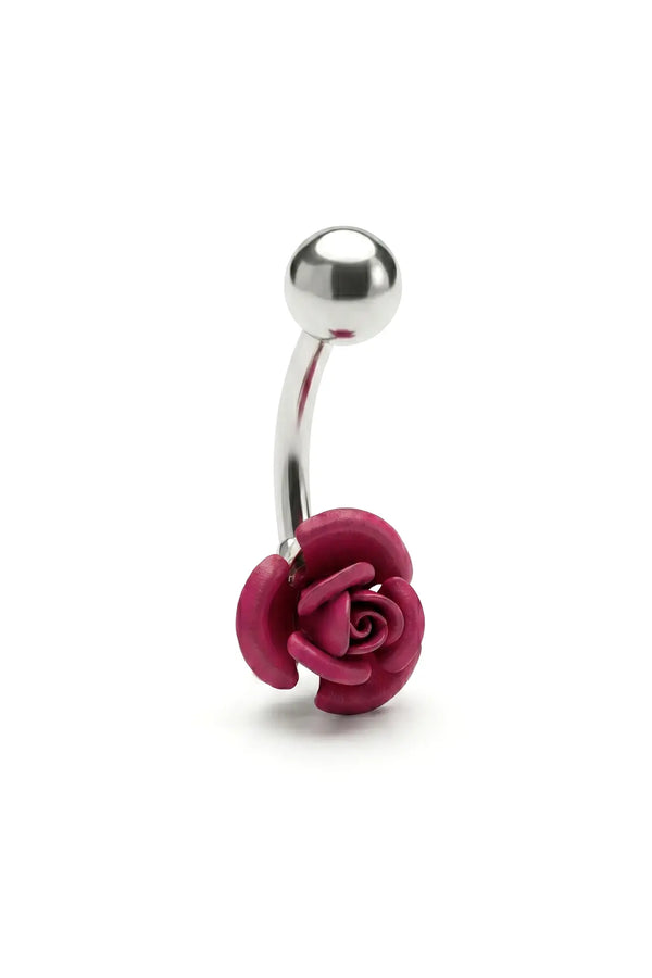 Scarlet Bloom Belly Button Ring