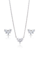 Stellise Silver Pendant and Earrings Set