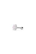 Frosted Bloom Silver Ear Piercing