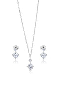 Averie Silver Pendant and Earrings Set
