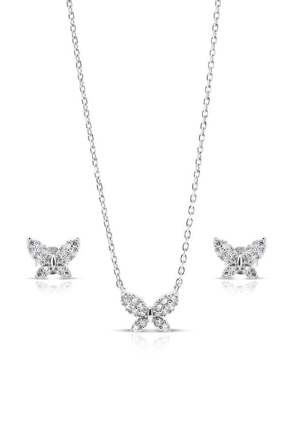 Sylphie Silver Pendant and Earrings Set