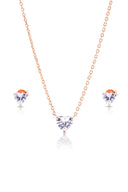 Solitara Silver Pendant and Earrings Set