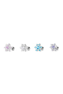 Frosted Bloom Silver Ear Piercing