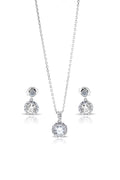 Elysia Silver Pendant and Earrings Set
