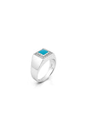 Aqua Stone Men’s Silver Ring