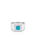 Aqua Stone Men’s Silver Ring