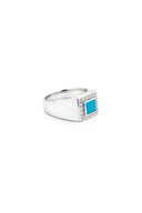 Aqua Stone Men’s Silver Ring