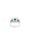 Aqua Stone Men’s Silver Ring