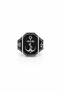 Anchor Drop Men’s Silver Ring