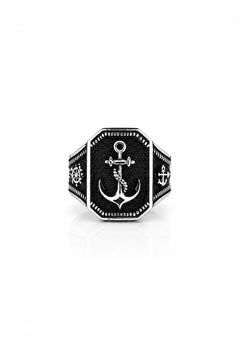 Anchor Drop Men’s Silver Ring