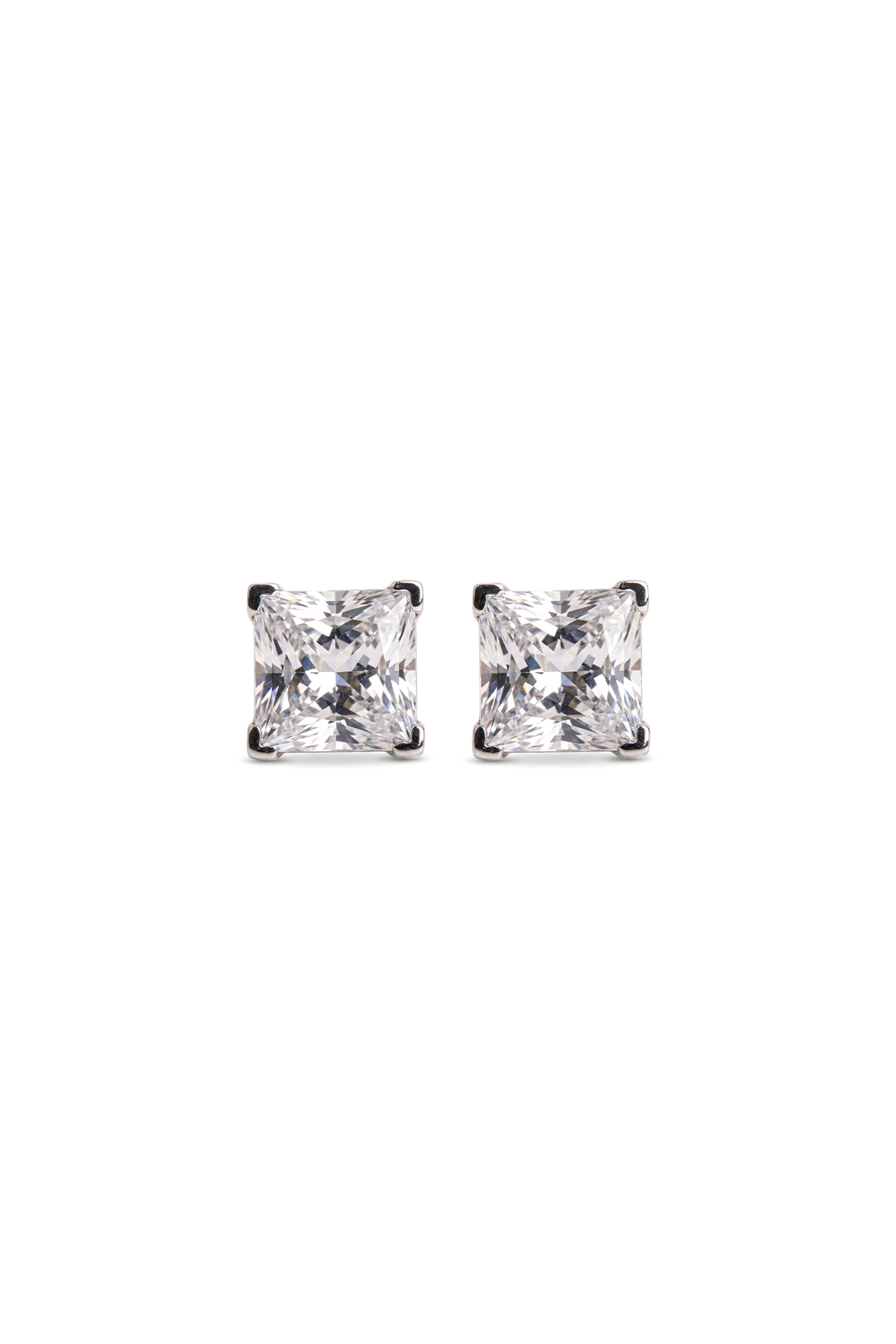 Lustre Square Silver Studs