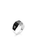 Hexgate Black Men’s Silver Ring