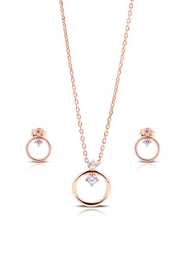 Orbitte Silver Pendant and Earrings Set
