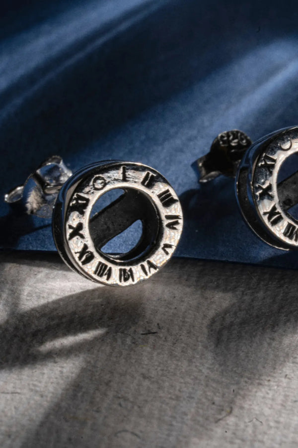 Chronos Circle Silver Studs