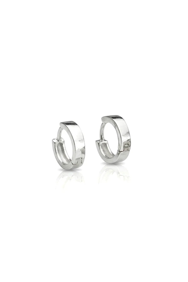 Classic Clip Silver Hoops