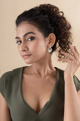 Aqua Luna Silver Earrings Parman