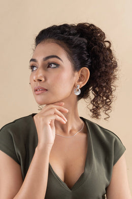 Aqua Luna Silver Earrings Parman
