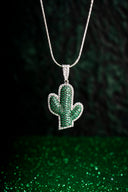 Emerald Desert Bloom Silver Pendant