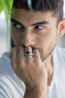 Cyclops Black Men’s Silver Ring