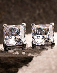 Lustre Square Silver Studs