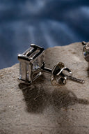Lustre Square Silver Studs
