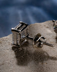 Lustre Square Silver Studs