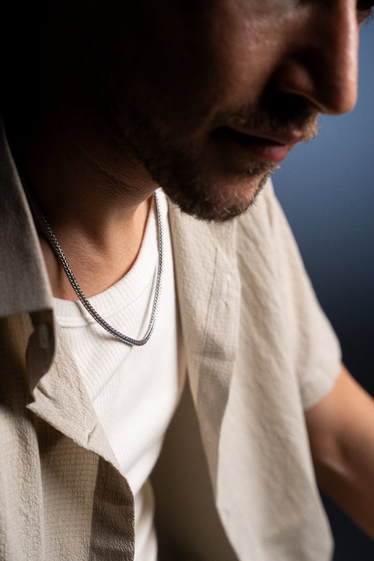 silver neck chain for men