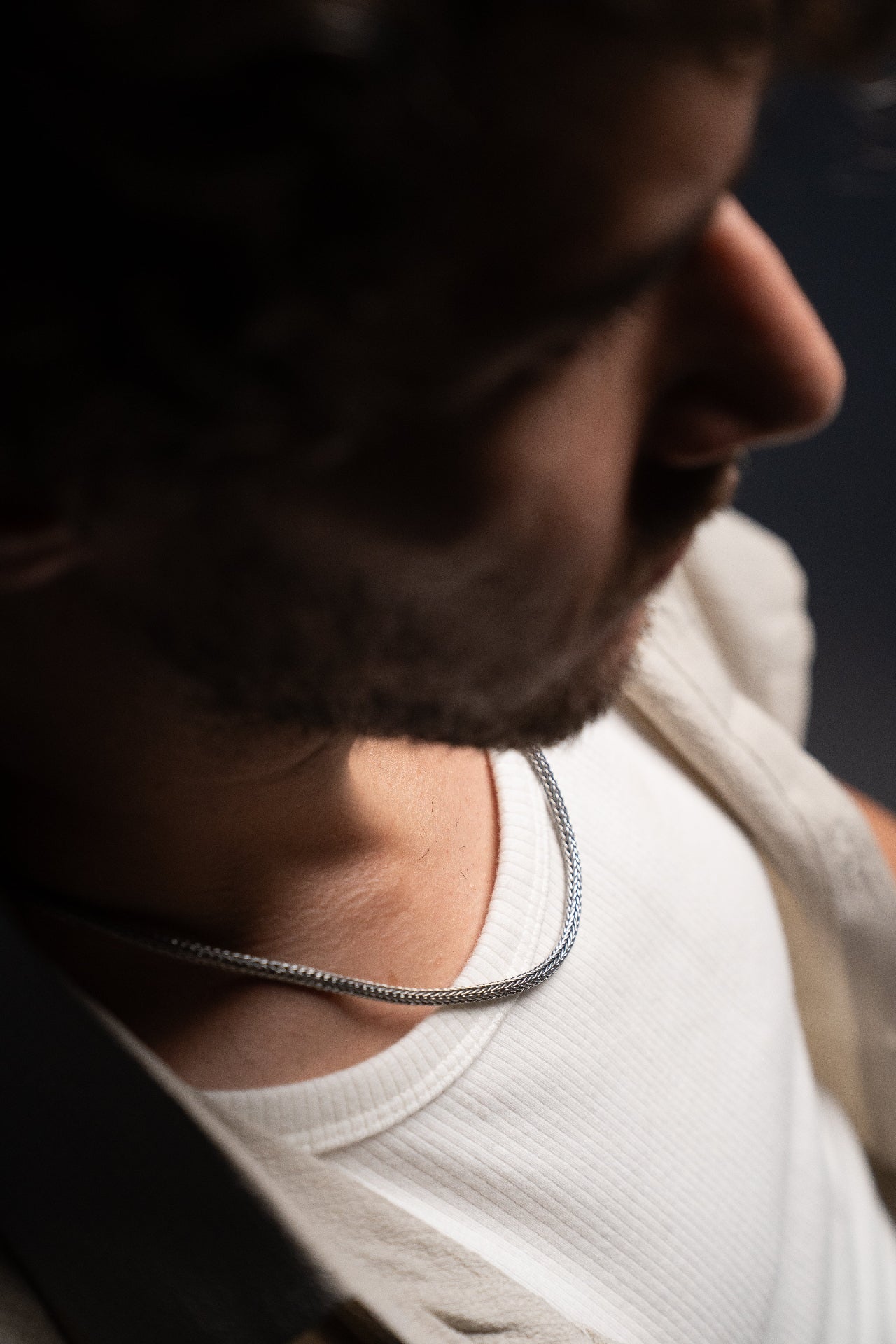 silver neck chain for men