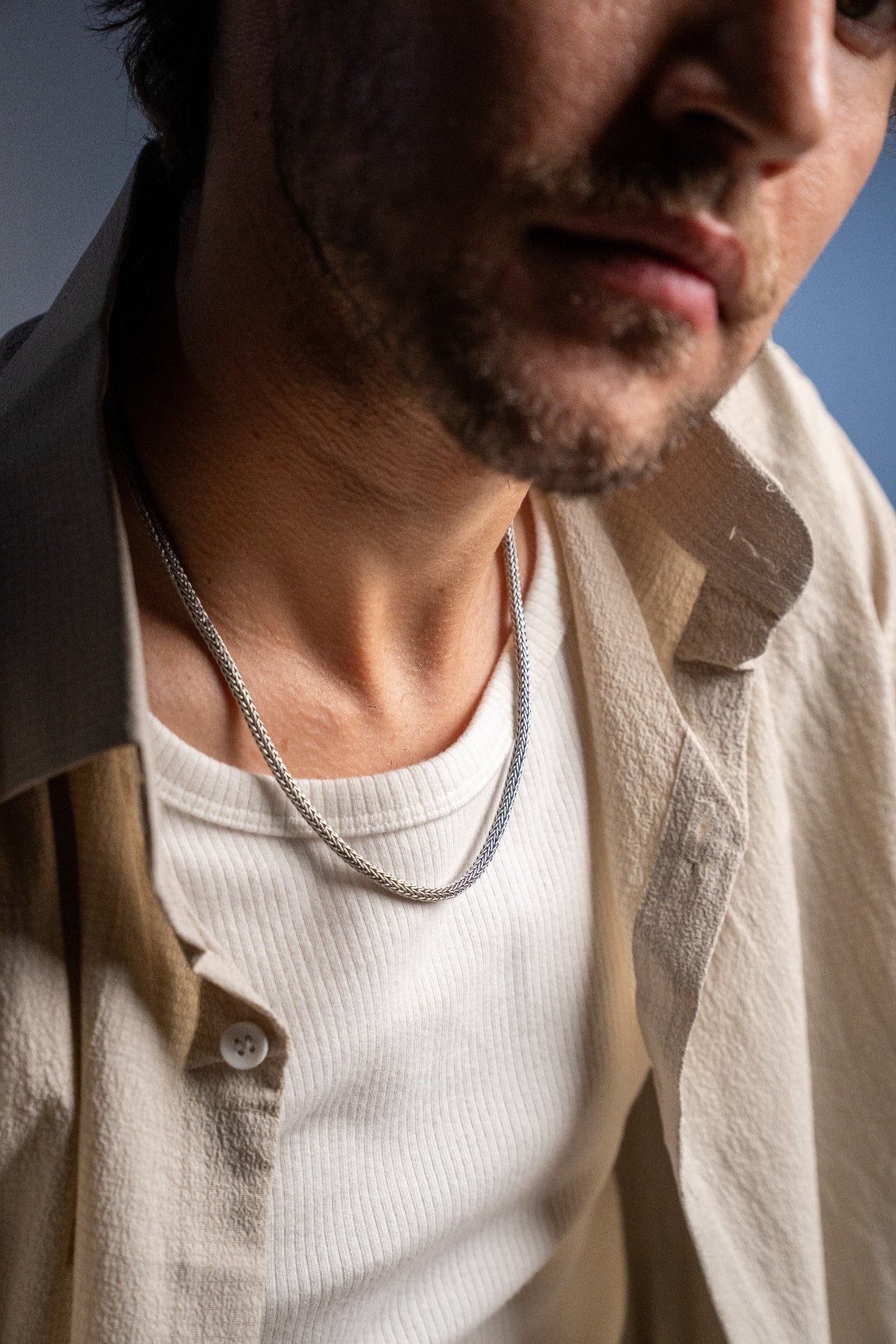 silver neck chain for men