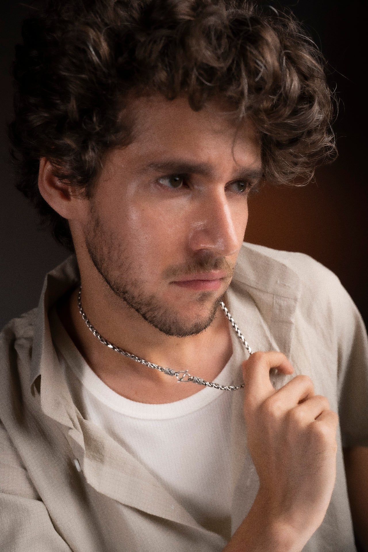 silver neck chain for men
