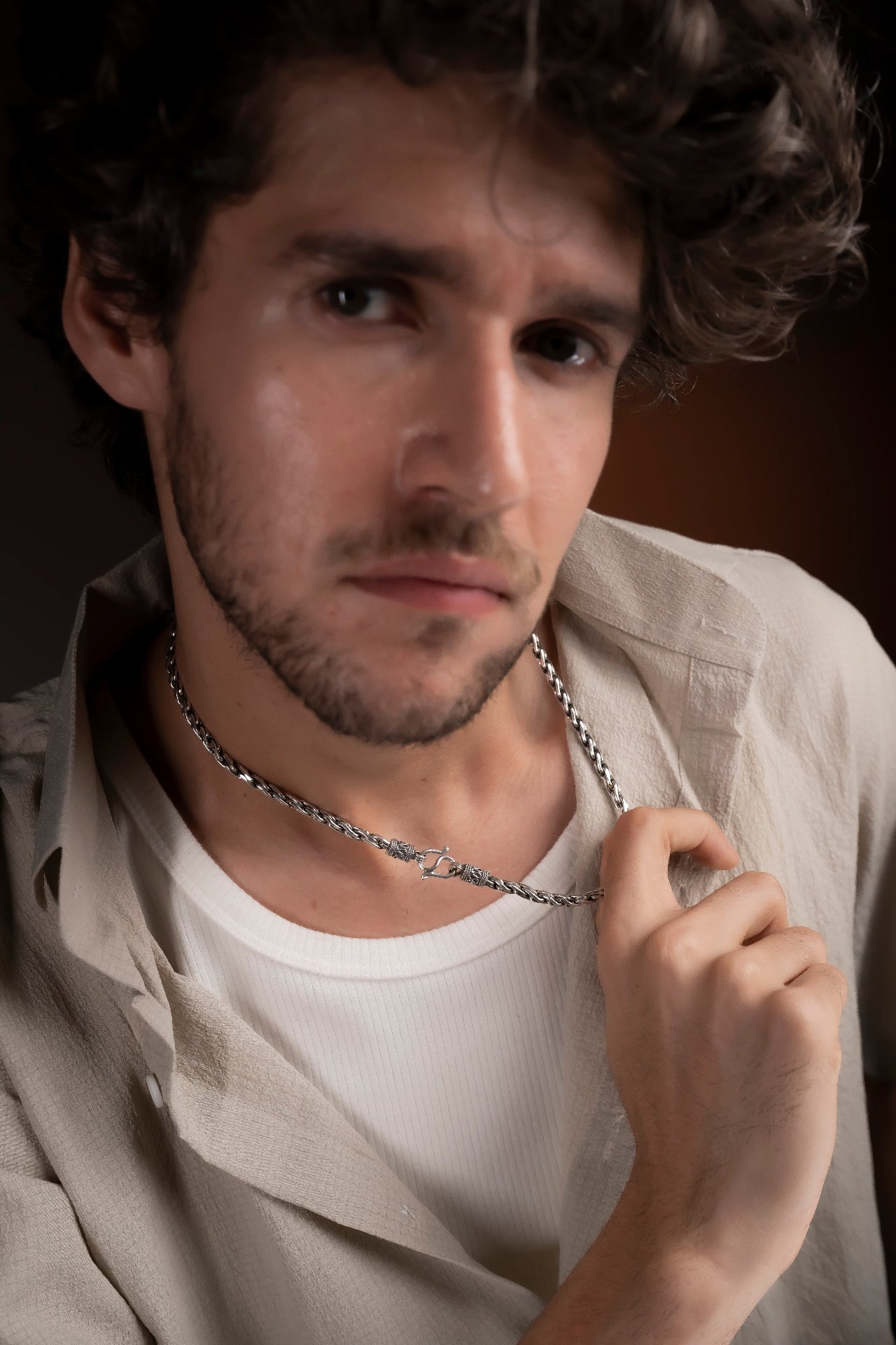 silver neck chain for men