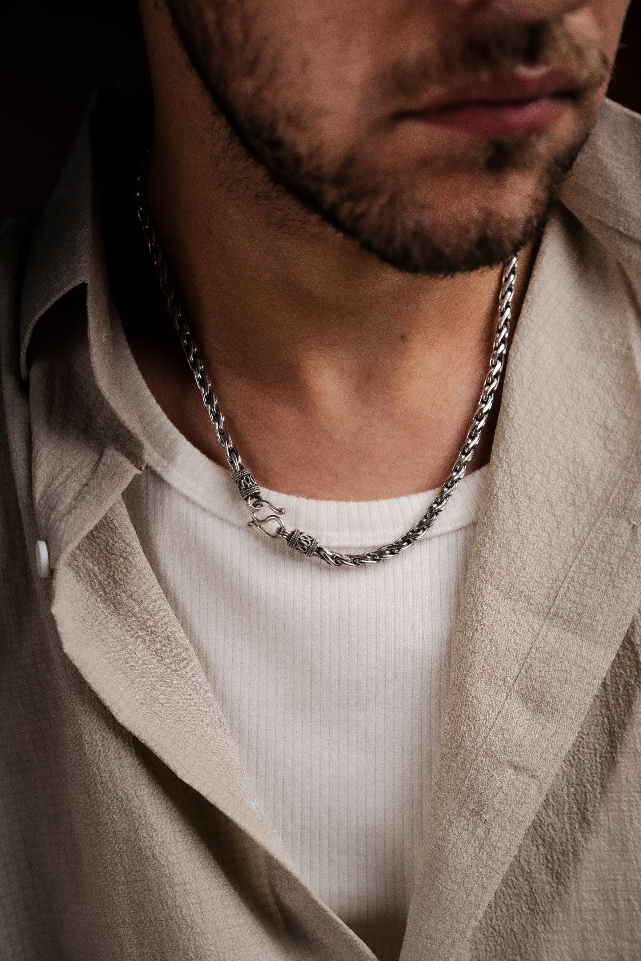 silver neck chain for men