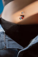 Crimson Rose Rebel Belly Button Ring