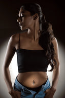Radiant Cross Belly Button Ring