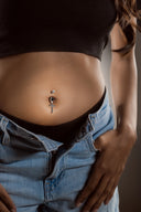 Radiant Cross Belly Button Ring