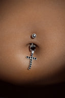 Radiant Cross Belly Button Ring