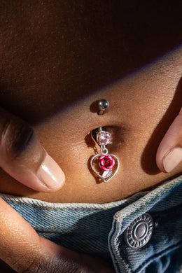 Eternal Love Rose Belly Button Ring