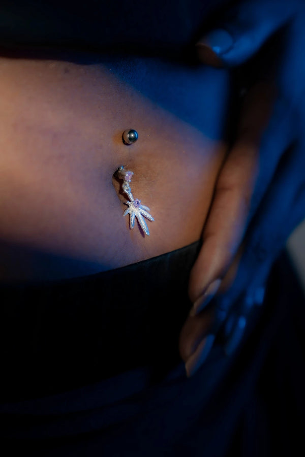 Celestial Leaf Belly Button Ring