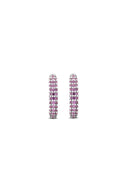 Poker Pink 925 Sterling Silver Hoop Earrings